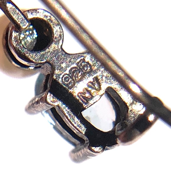 Vintage Pearl Blue Topaz Sterling Silver Earrings - Picture 6 of 6